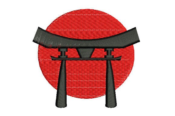 Black Torii Gate Red Sun Embroidery Review