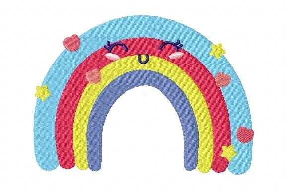 Boho Rainbow with Stars and Hearts